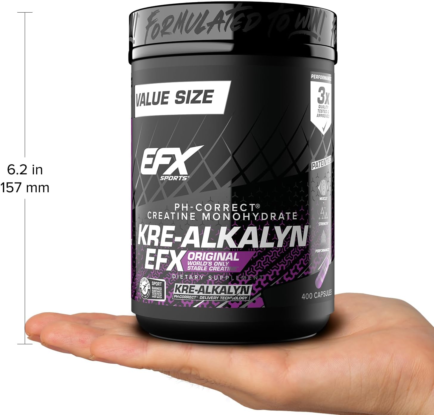 Kre‑Alkalyn EFX Creatine Monohydrate Capsules – pH‑Correct, 400 Capsules (200 Servings), Strength, Muscle Growth & Performance Support - Image 5