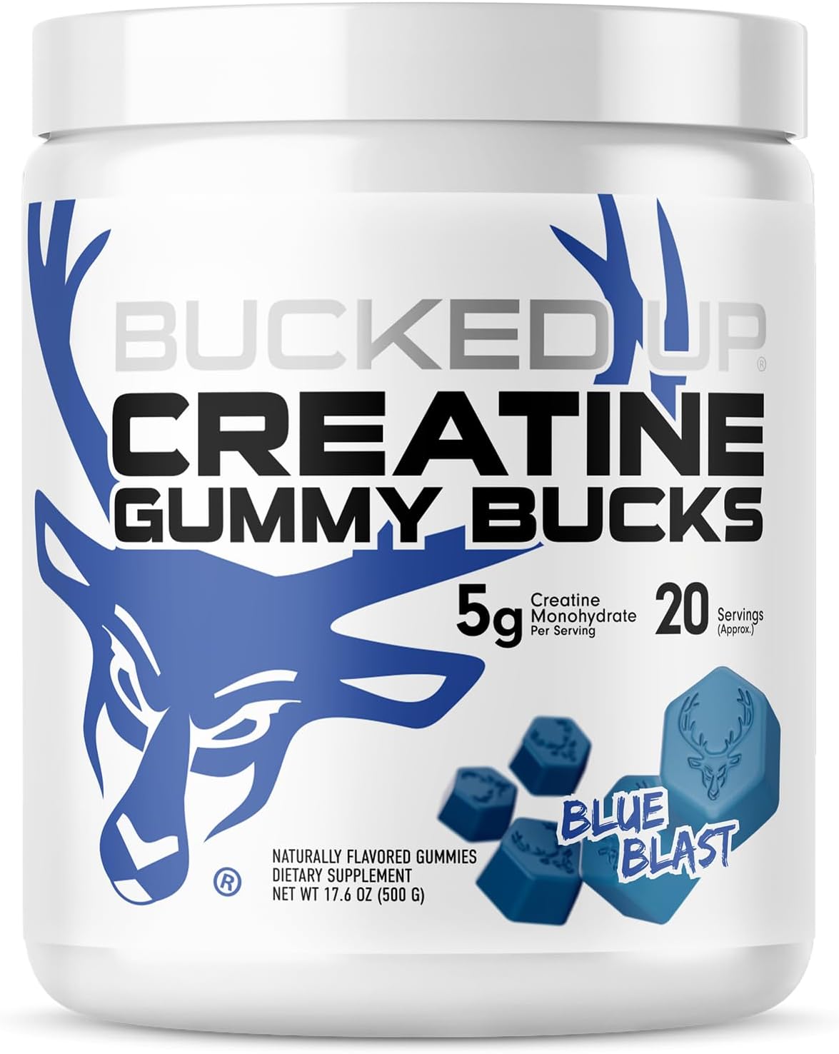Creatine Gummy Bucks – Blue Blast Flavor, 5g Creatine Monohydrate per Serving, Vegan, Non‑GMO, Gluten‑Free Chewable Creatine Supplement (20 Servings) - Buy Online at SimraCart