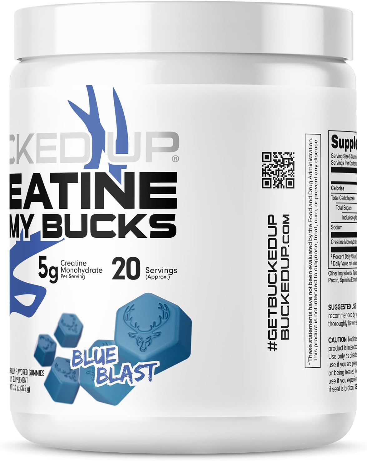 Creatine Gummy Bucks – Blue Blast Flavor, 5g Creatine Monohydrate per Serving, Vegan, Non‑GMO, Gluten‑Free Chewable Creatine Supplement (20 Servings) - Image 5