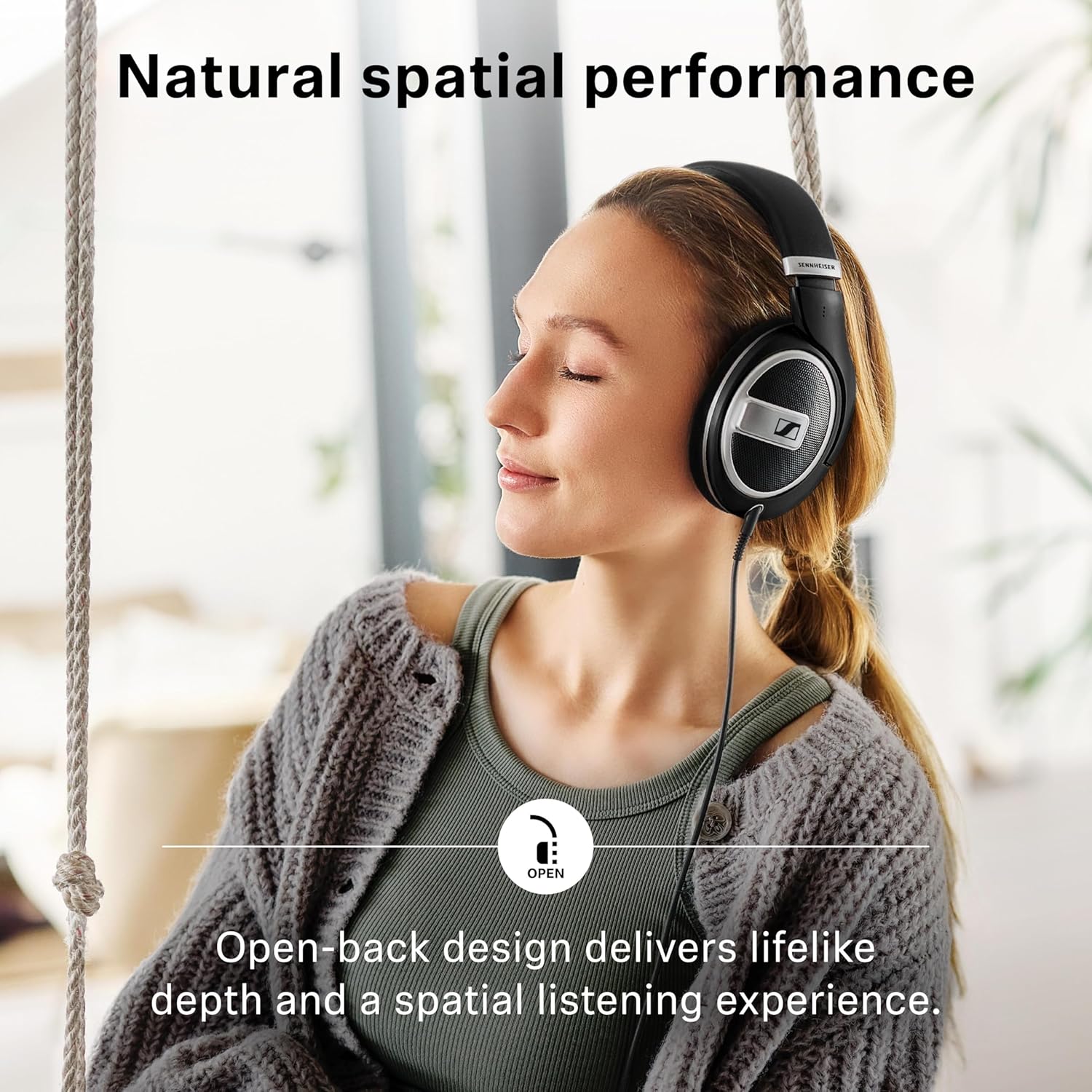 HD 599 SE Open‑Back Over‑Ear Wired Headphones – Premium Design, Balanced Natural Audio, Comfortable Fit for Music, Gaming, School &amp; Work, Black - Image 4