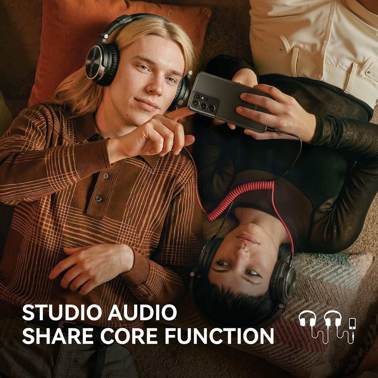 Wired Over‑Ear Hi‑Res Studio Monitor Headphones – 50mm Drivers, DJ Mixing Stereo Headset, 1/4 to 3.5mm Jack for AMP, Computer, Recording, Podcast, Keyboard, Guitar &amp; Laptop – Black - Image 5