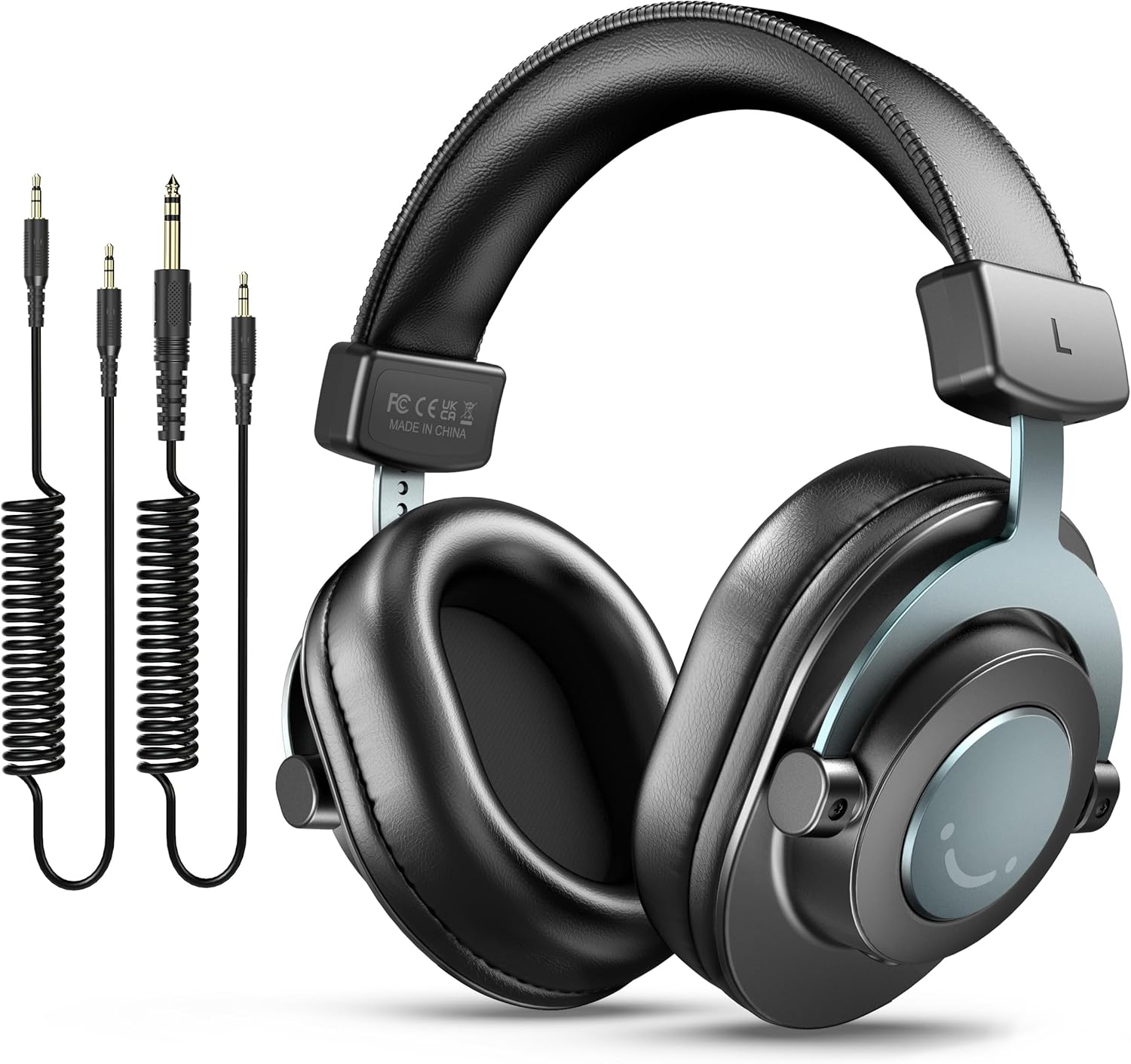 Studio Monitor Headphones H8 – Wired Over‑Ear Hi‑Res Headset with 50mm Drivers, Detachable 3.5mm & 6.35mm Cables, Premium Sound for Recording, Mixing, Podcasting, Guitar, Keyboard & PC – Black - Buy Online at SimraCart