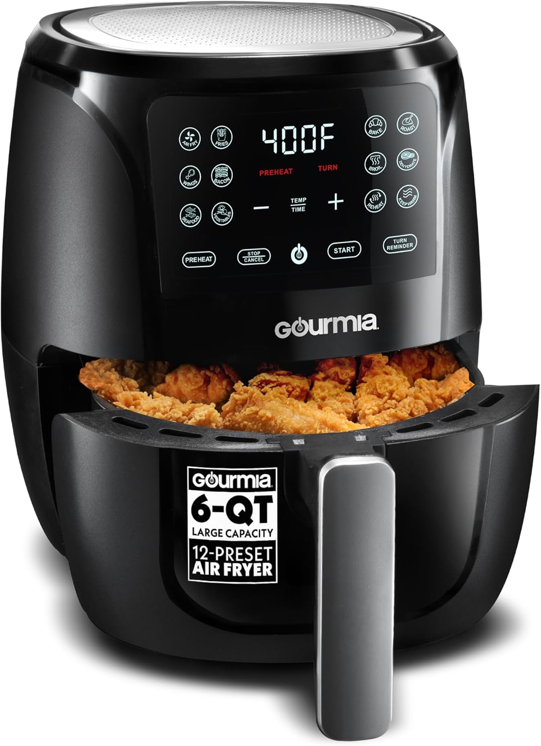 Air Fryer – 6 Qt Large Capacity FryForce 360º Digital Oven with 12 Cooking Presets, Roast, Bake, Broil, Dehydrate – Dishwasher‑Safe Accessories (Black) - Buy Online at SimraCart