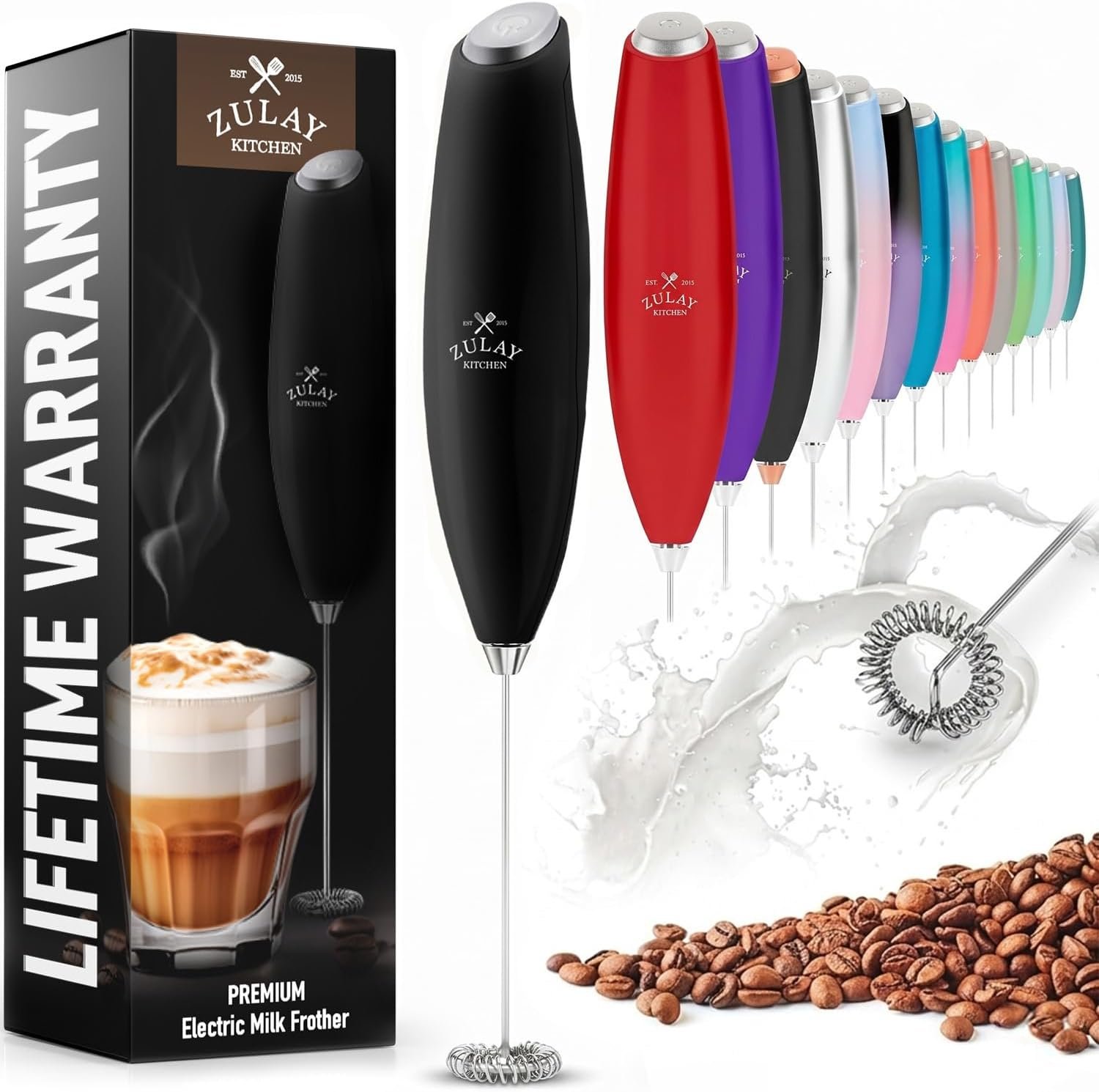 Kitchen Milk Frother Handheld Electric Whisk – Durable Frother Wand, Coffee Mixer, Hand Blender for Protein Powder, Matcha & More (Black) - Buy Online at SimraCart