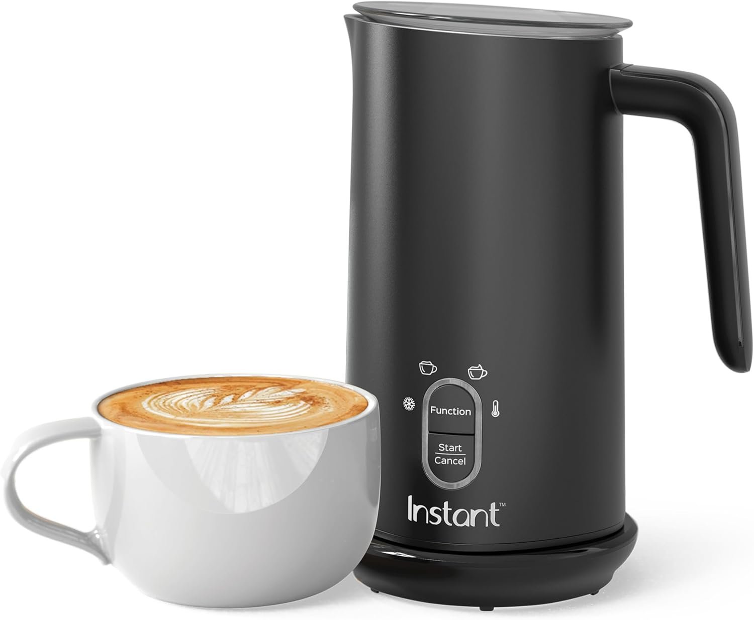 Electric Milk Steamer – 4‑in‑1 Automatic Hot & Cold Foam Maker, 10oz/295ml Milk Warmer for Latte, Cappuccino, Macchiato & Hot Chocolate, 500W Powerful Frother (Black) - Buy Online at SimraCart