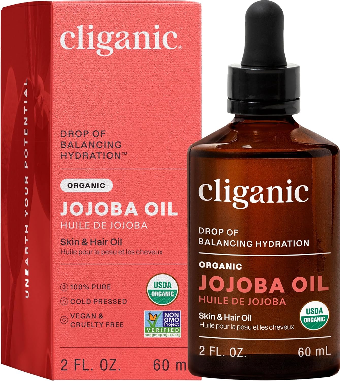 Organic Jojoba Oil – 100% Pure Cold Pressed, Unrefined & Hexane Free Natural Oil for Hair, Face & Skin, Base Carrier Oil (2 oz) - Buy Online at SimraCart