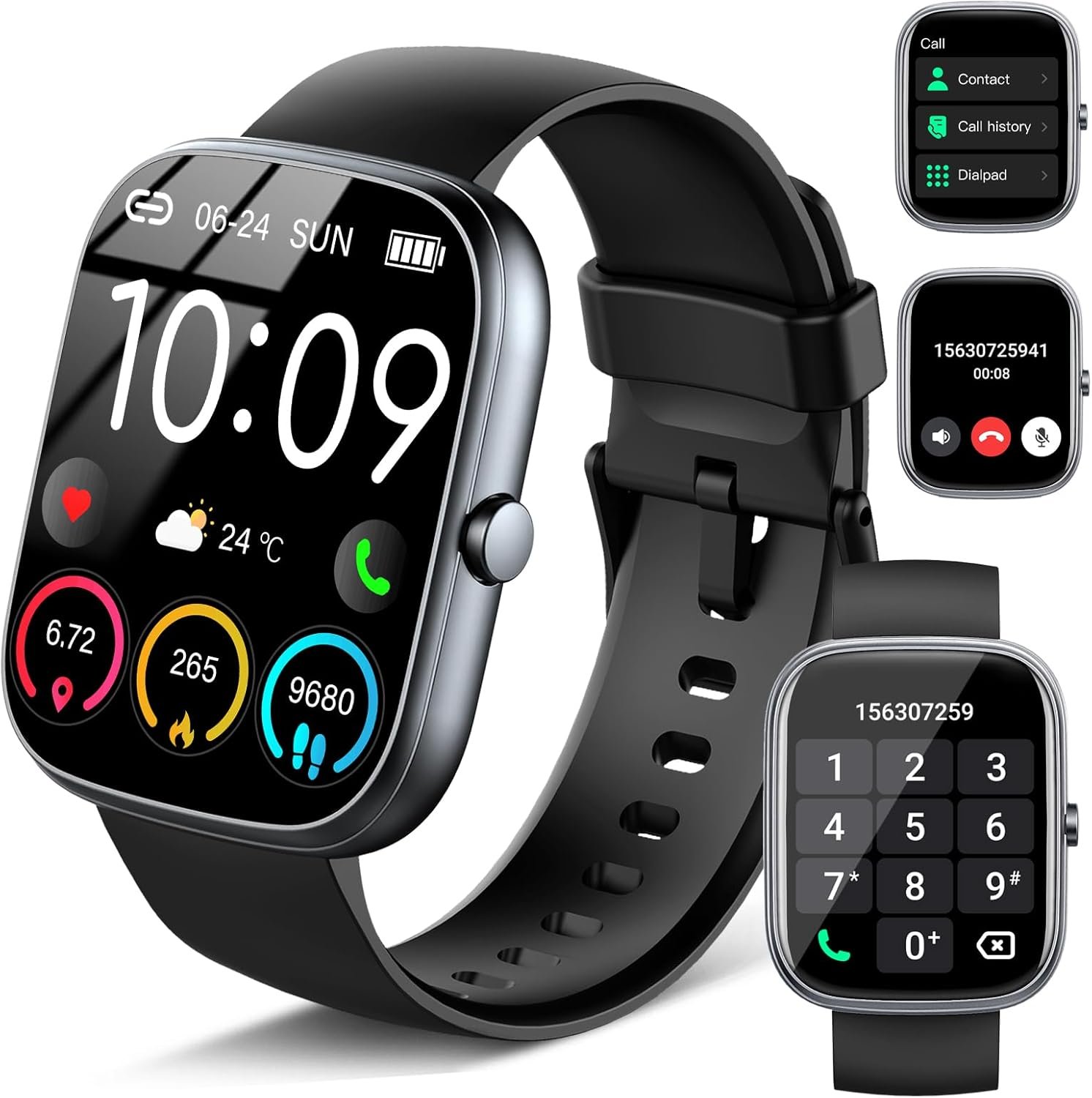Smart Watch for Men & Women – 1.91" HD Touchscreen Bluetooth Calling Smartwatch with Heart Rate, Sleep Monitor, Pedometer, Calories, 113+ Sports Fitness Modes, IP68 Waterproof Activity Tracker for Android/iOS (Black) - Buy Online at SimraCart
