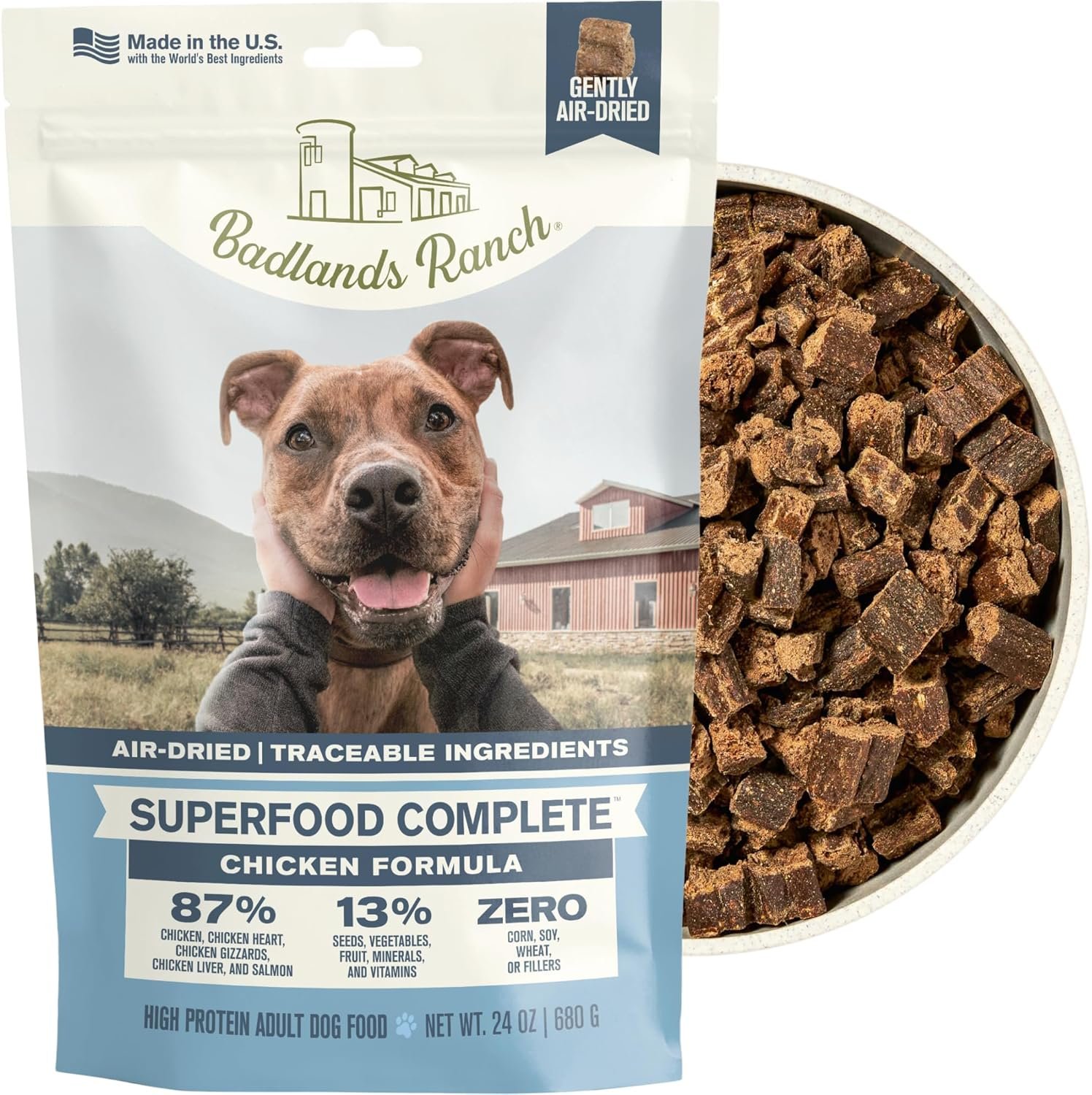 Badlands Ranch Superfood Air-Dried Chicken Dog Food, 24oz - Buy Online at SimraCart