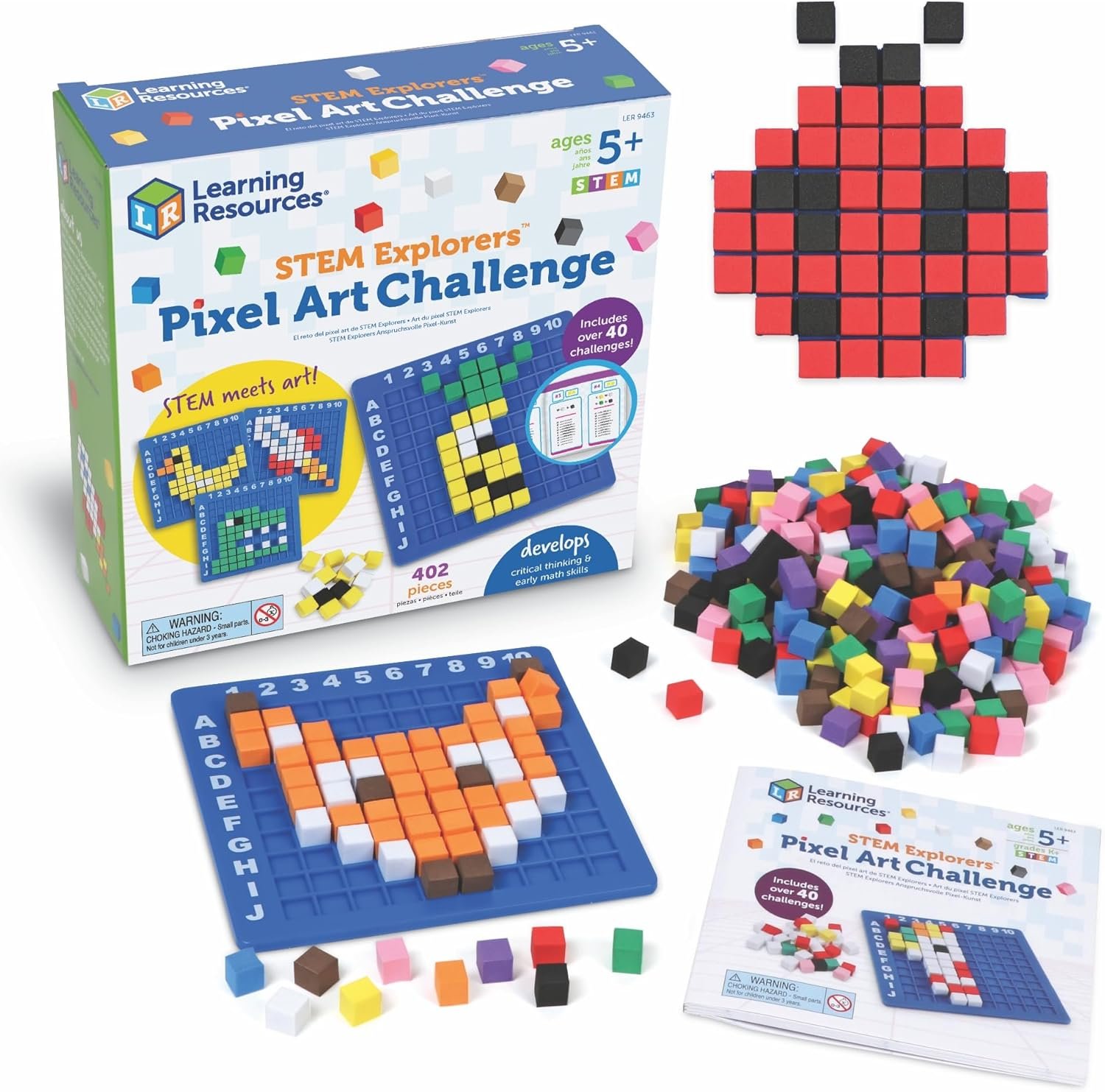 Learning Resources STEM Explorers Pixel Art Challenge – Coding & Logic Building Game for Kids, STEM Educational Toy for Boys & Girls - Buy Online at SimraCart