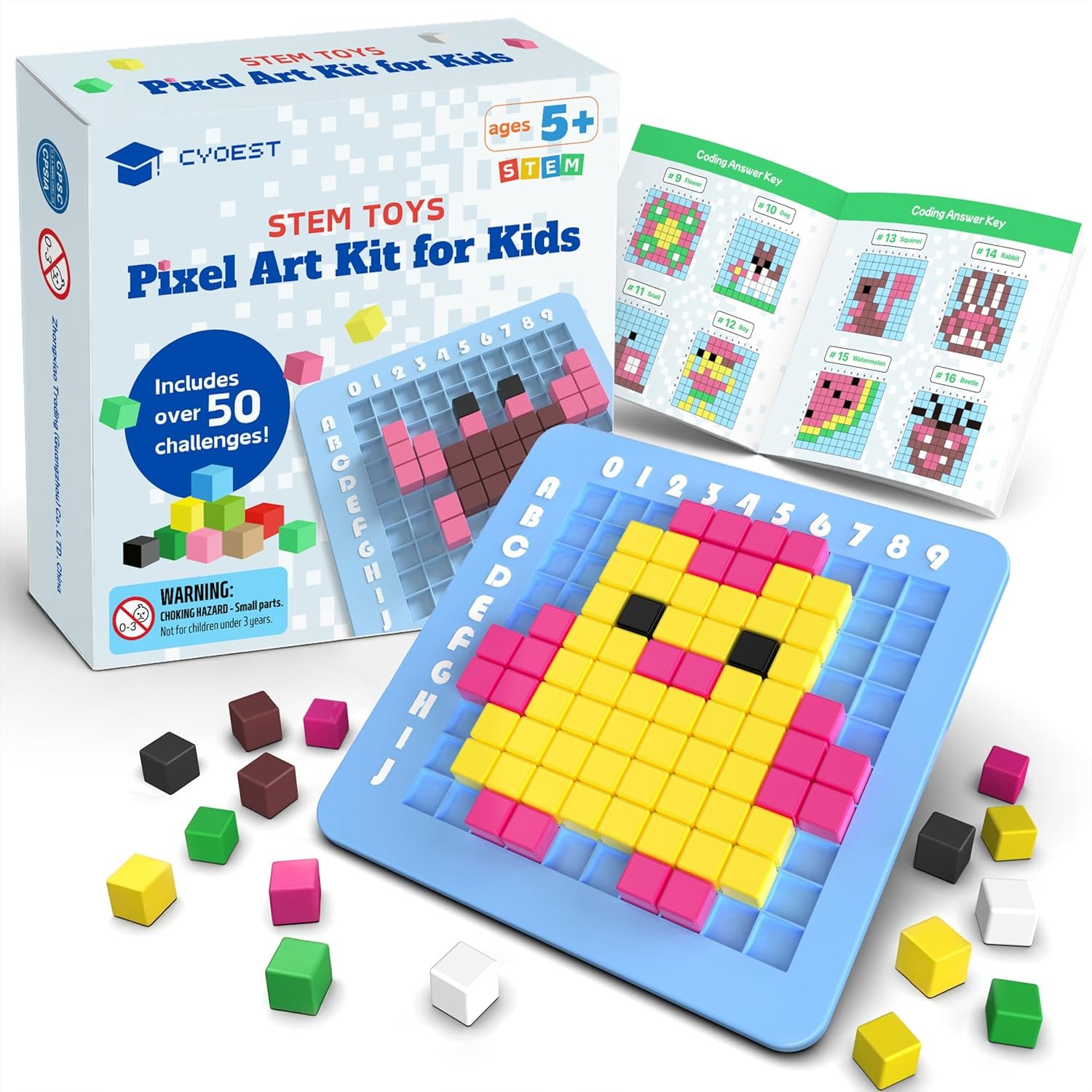 STEM Toys Pixel Art Kit for Kids – Educational Arts & Crafts Brain Teaser Activity Set for Boys & Girls Ages 5-12 (Medium) - Buy Online at SimraCart