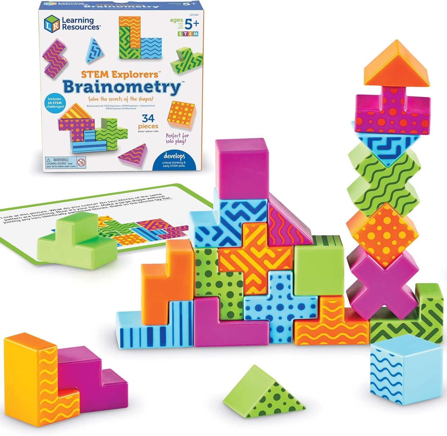 Learning Resources STEM Explorers Brainometry – 3D Puzzle Pattern Memory Brain Teaser Game for Kids, Travel Toy Gift for Boys & Girls Age 5+ - Buy Online at SimraCart