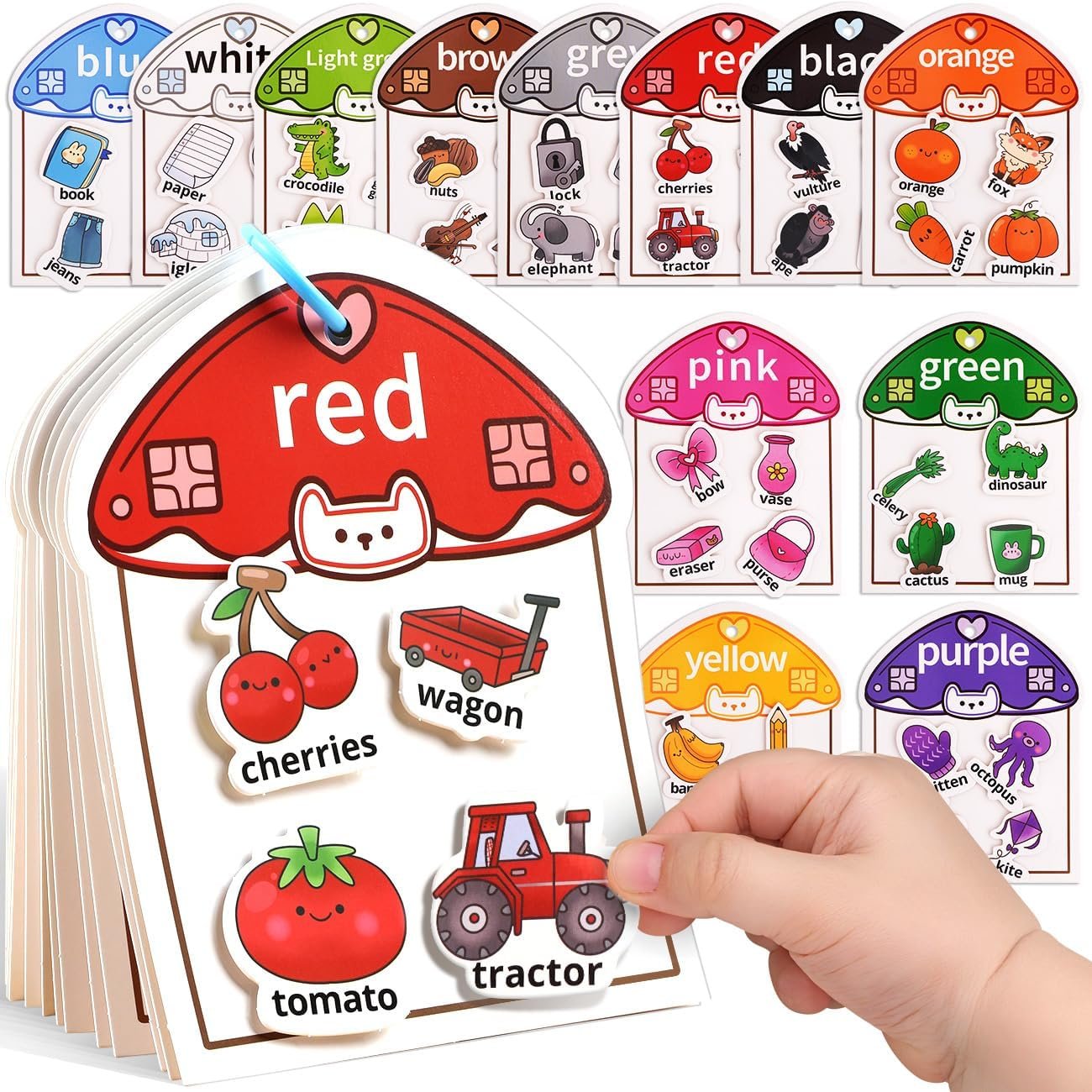 Montessori Busy Book Color Sorting Toy – Sensory Fine Motor Matching Game for Toddlers Ages 2-4, Preschool Learning Gift for Boys & Girls - Buy Online at SimraCart