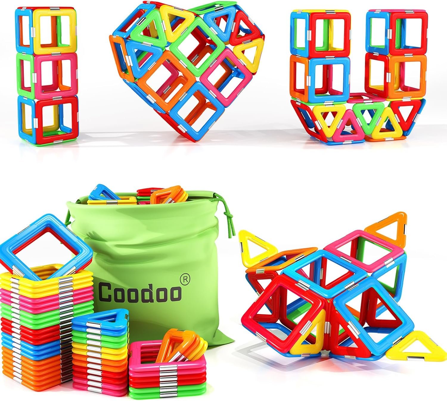 Upgraded Magnetic Blocks Tough Tiles – STEM Building Toy Starter Set for Kids Ages 3+, Compatible with Major Building Block Brands - Buy Online at SimraCart