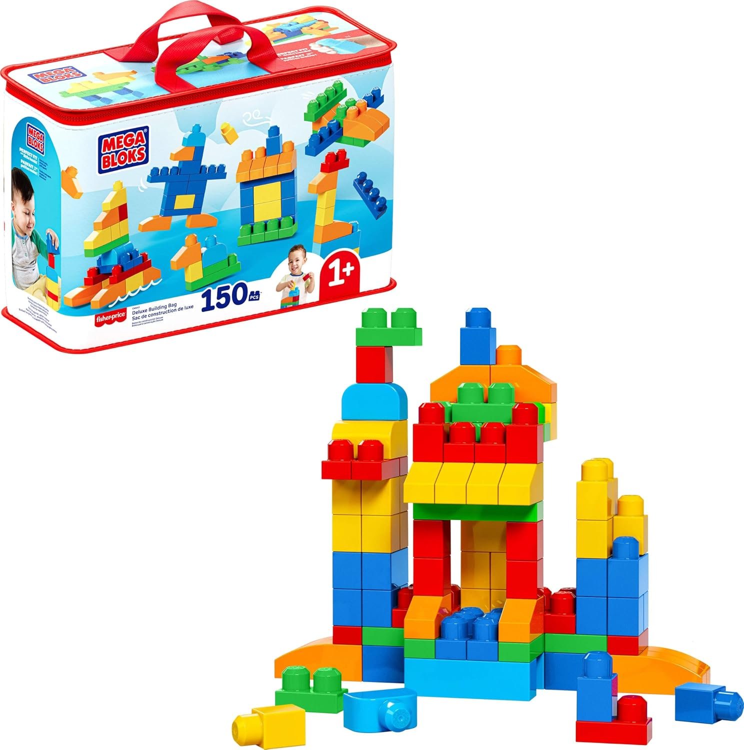 First Builders Deluxe Building Bag – Toddler Block Toy Set, Red (preschool Activity Set) - Best Deals | SimraCart
