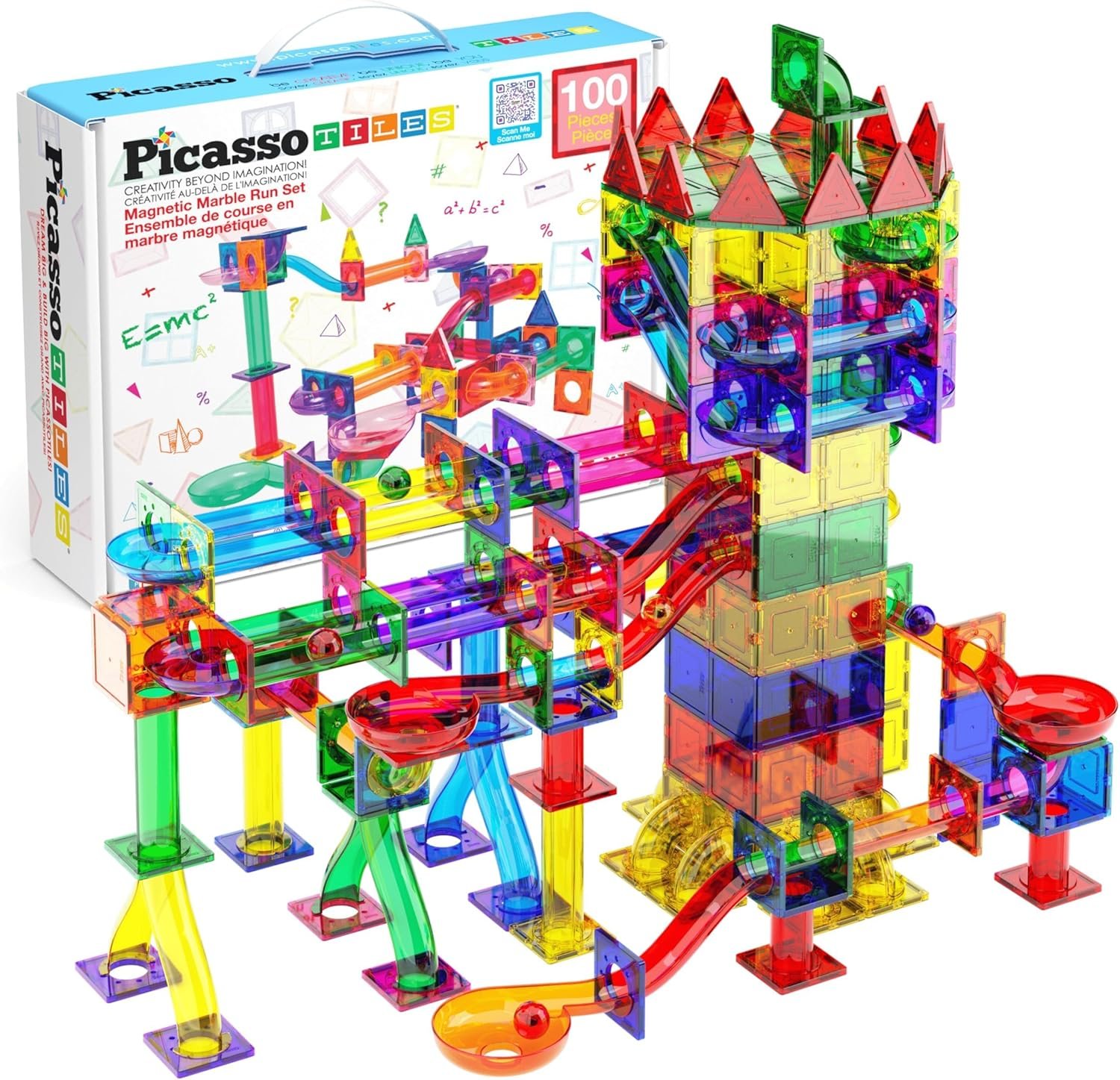 100 Piece Marble Run Magnetic Tiles Race Track – Stem Toy For Ages 3+ - Best Deals | SimraCart