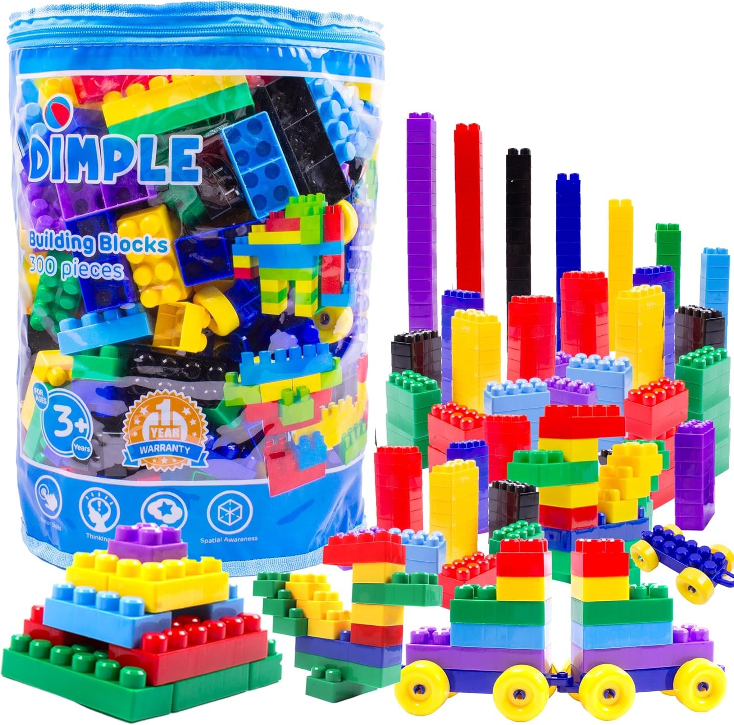 Building Blocks For Toddler 300 Pcs – Montessori Stacking & Puzzle Stem Toy - Best Deals | SimraCart