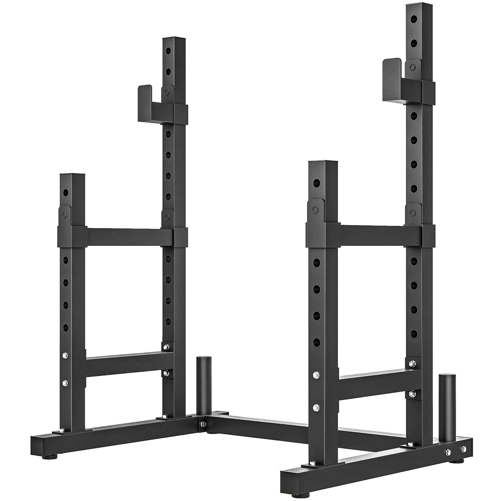 Adjustable 660 Lbs Squat Rack with Folding Feature – Multi-Functional Flat Bench Press Stand for Home Gym (Black) - Buy Online at SimraCart