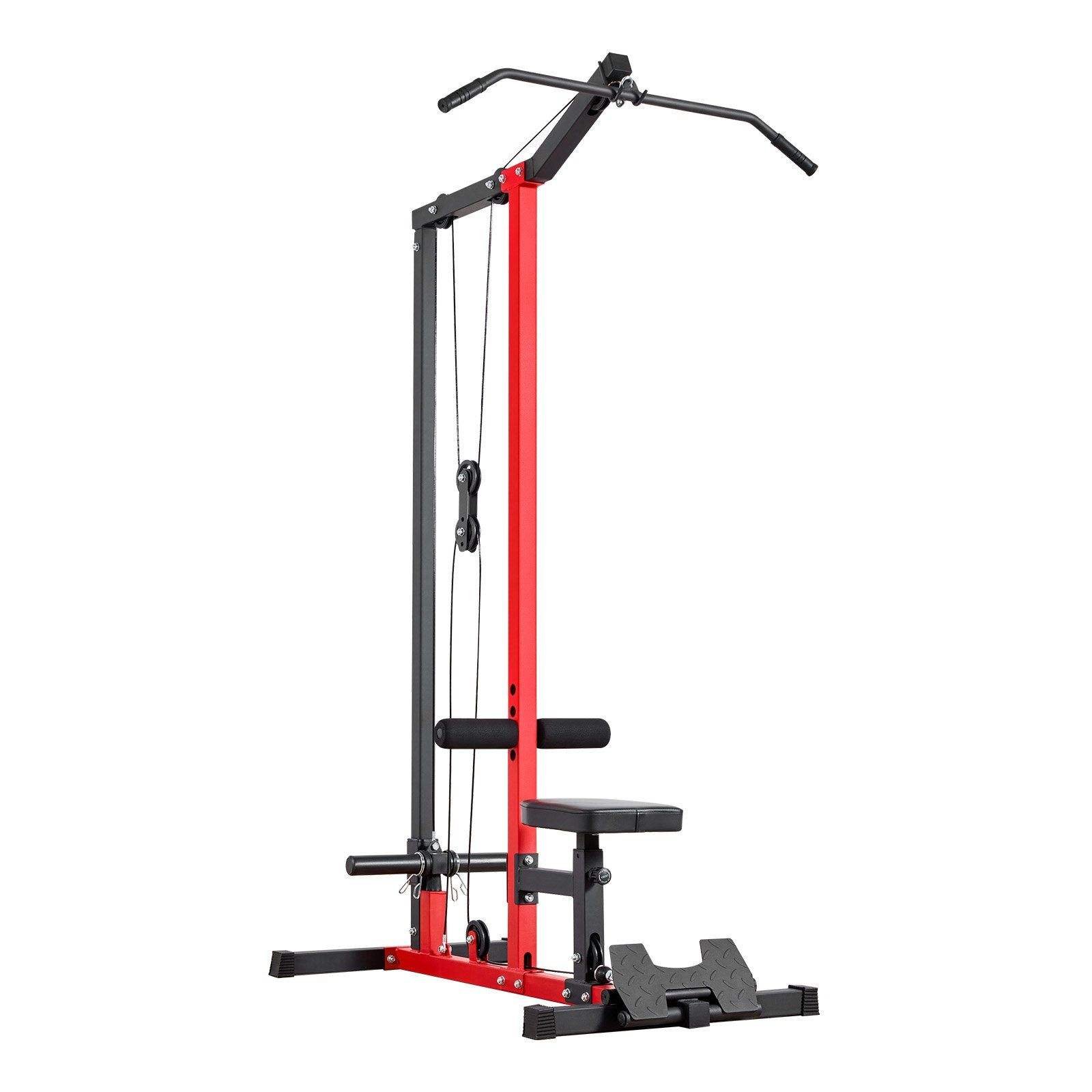 2 in 1 Lat Pull Down Machine - Home Gym Cable Station with Adjustable Seat and Multi Function Design - Buy Online at SimraCart