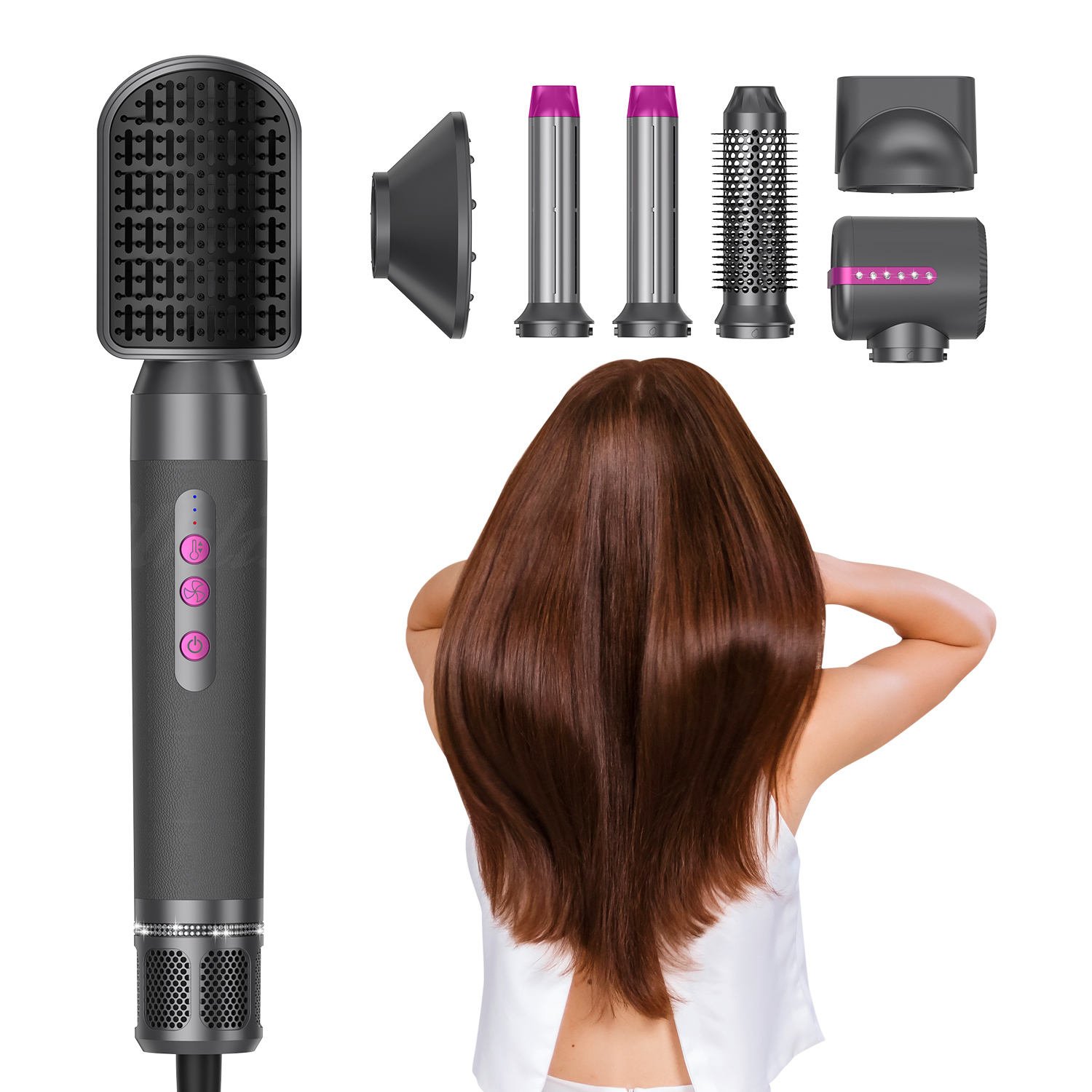 Electric Auto Hair Curler Wand Set Magic Curling Iron 360 Rotating Instant Roller Automatic Ceramic Hair Styling Curls for Women - Buy Online at SimraCart