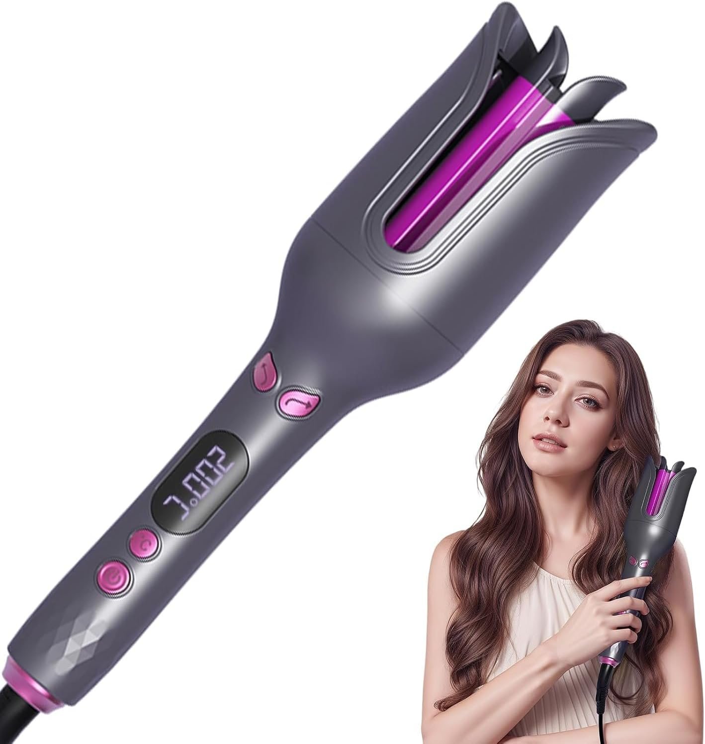 Professional Ceramic Automatic Rotating Curler GENAI ZC890 - Portable Long Barrel Electric Wave Curler for Women - Buy Online at SimraCart