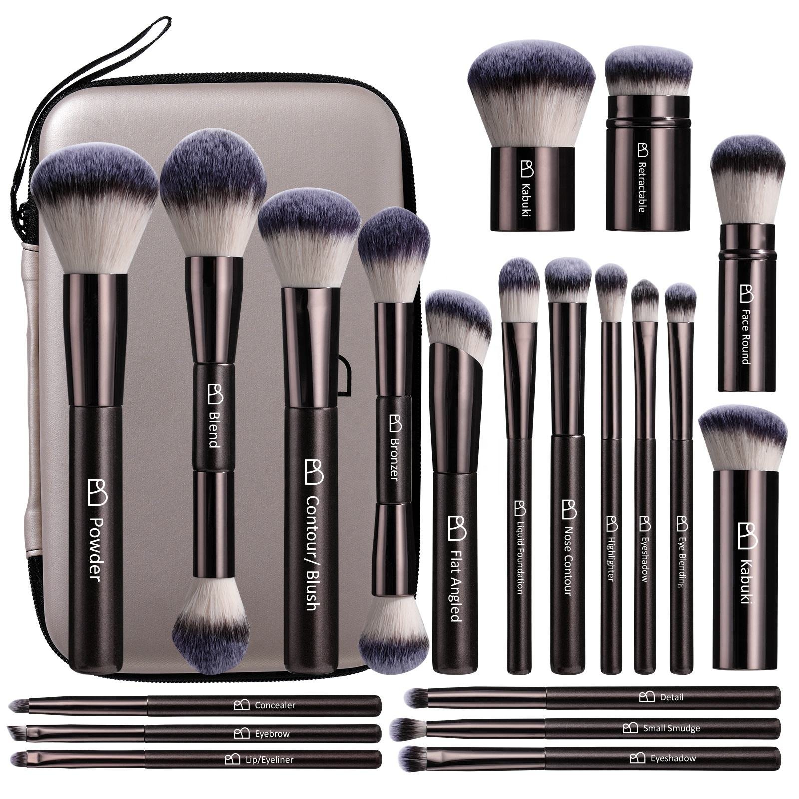Premium Makeup Brushes Set 20PCS Double-End Multi-functional Kabuki Brush Makeup Brushes Set with Brushes Holder Bag - Buy Online at SimraCart