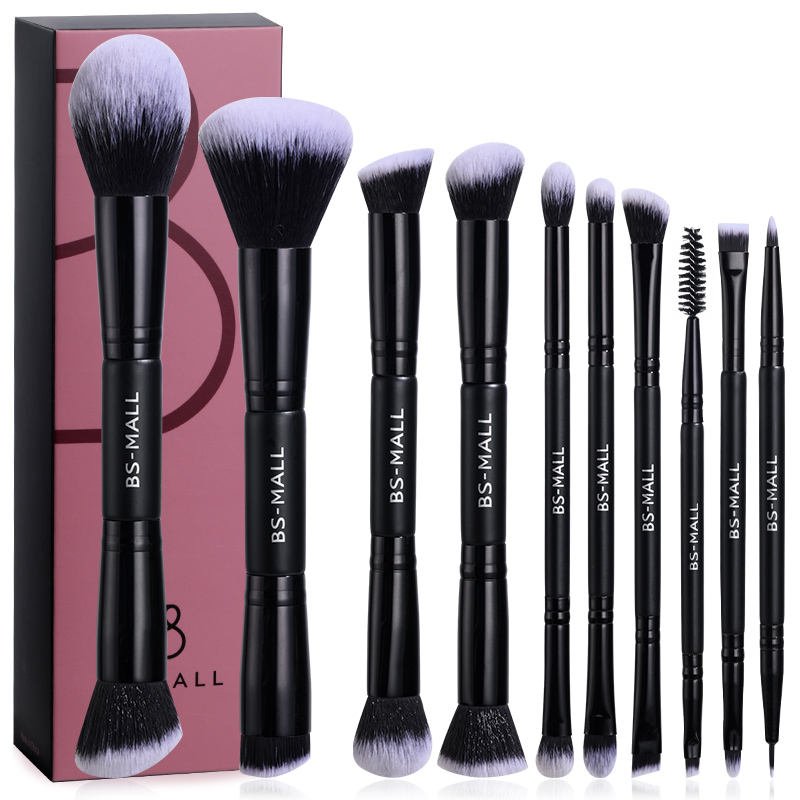 Dual Ended Face Makeup Brushes BS-MALL 10PCS Custom Logo Blusher Powder Eyeshadow Foundation Lip Cosmetics Tools Brush Set - Buy Online at SimraCart