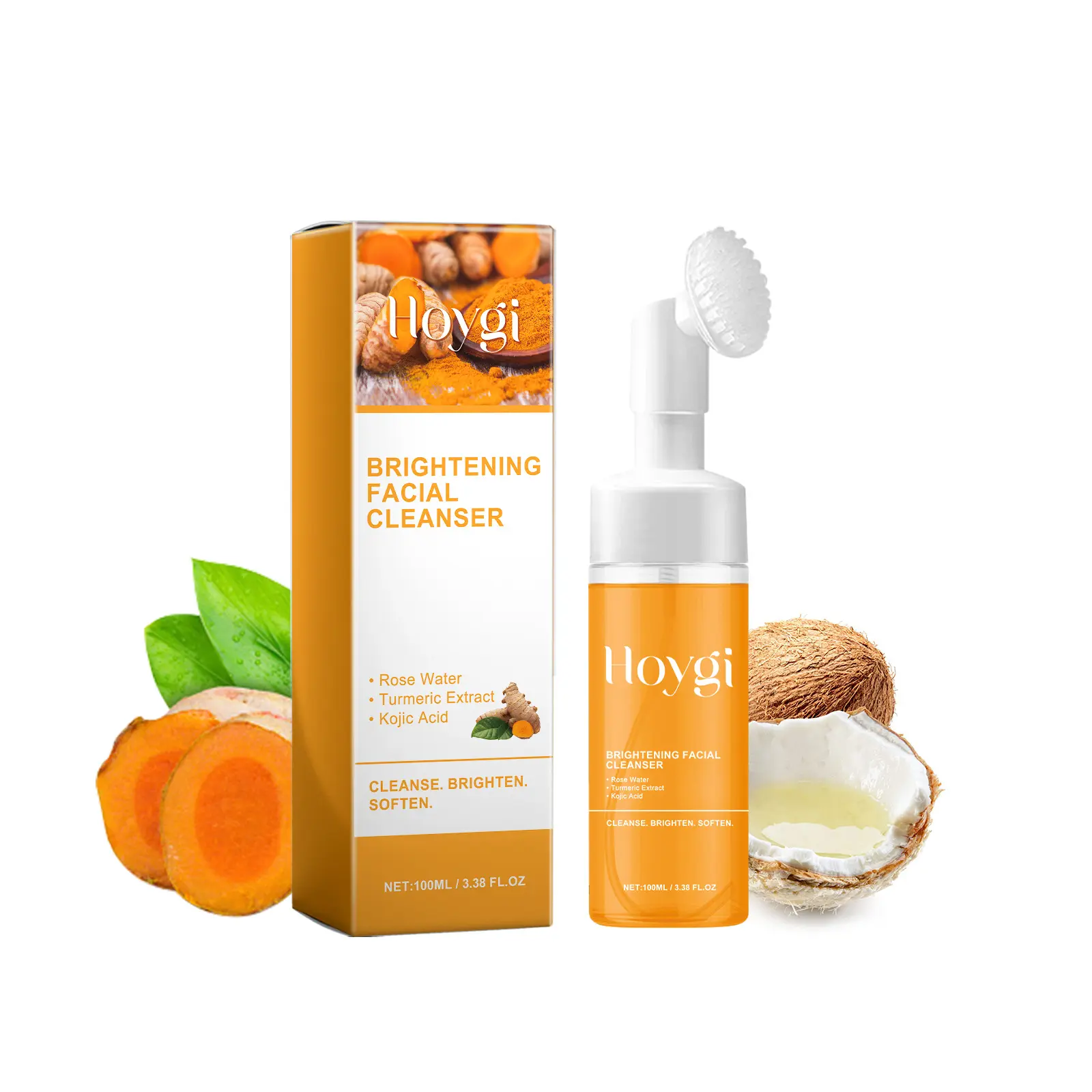 Organic Herbal Turmeric Facial Cleanser Deep Cleansing Moisturizing Foam for All Skin Types & Whitening Acne Marks Care - Buy Online at SimraCart