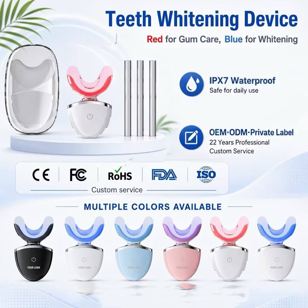 Red Blue Light LED Teeth Whitening Kit - Household Dental Bleaching with Wireless Charging for Sensitive Teeth - Buy Online at SimraCart