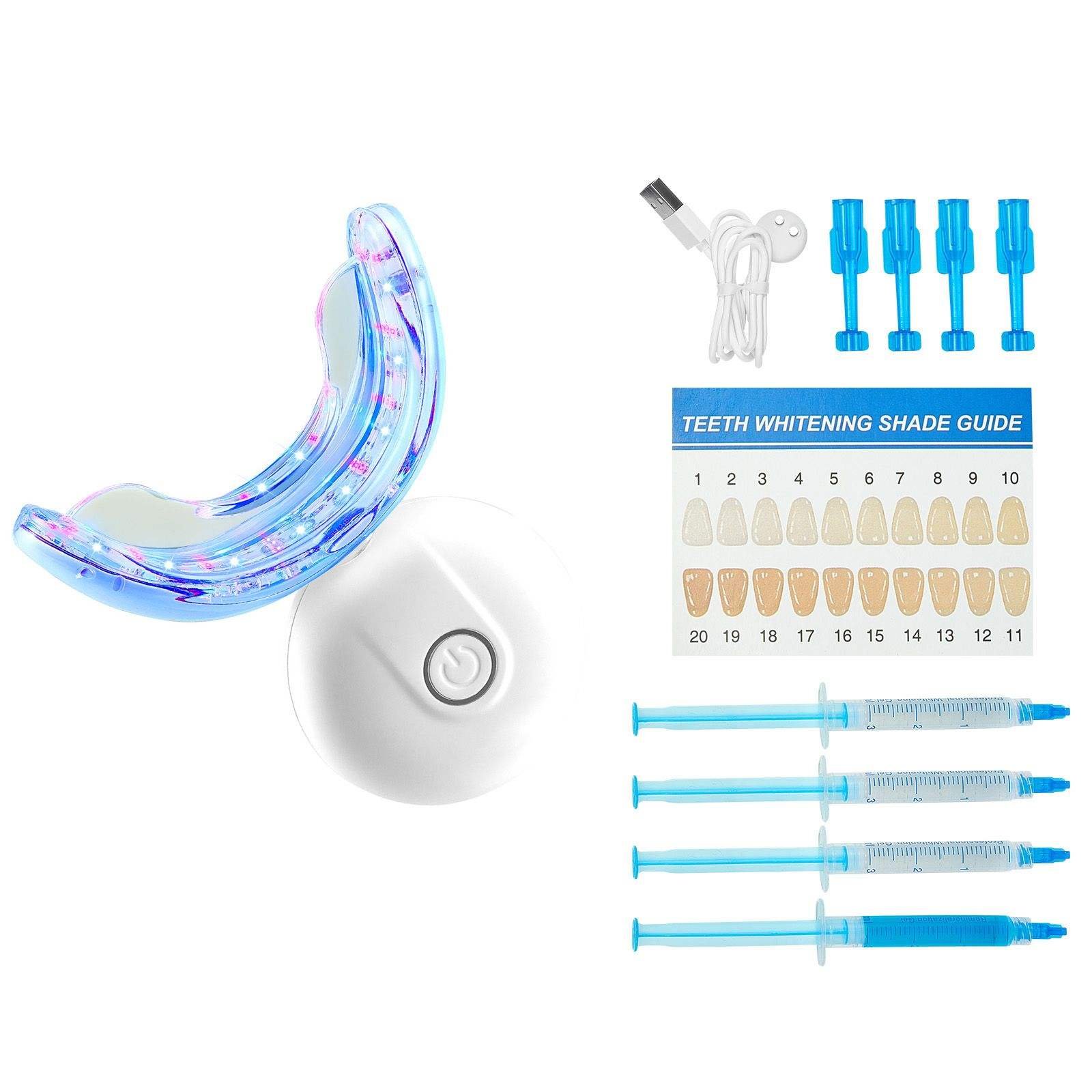Teeth Whitening Kit with 32 LED Accelerator Light - Whitening Gel Syringe, Desensitizing Gel, and U-Shaped Tray Gift Box - Buy Online at SimraCart