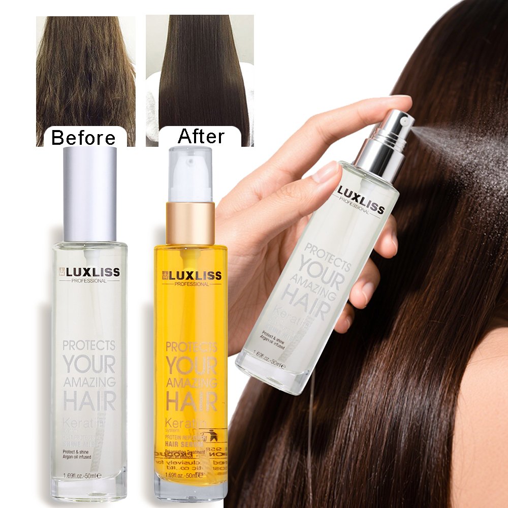 Keratin Repairing Hair Serum Spray - Silking Mist with Protein, Vitamin E, and Heat Protection for Anti-Frizz Gloss - Buy Online at SimraCart