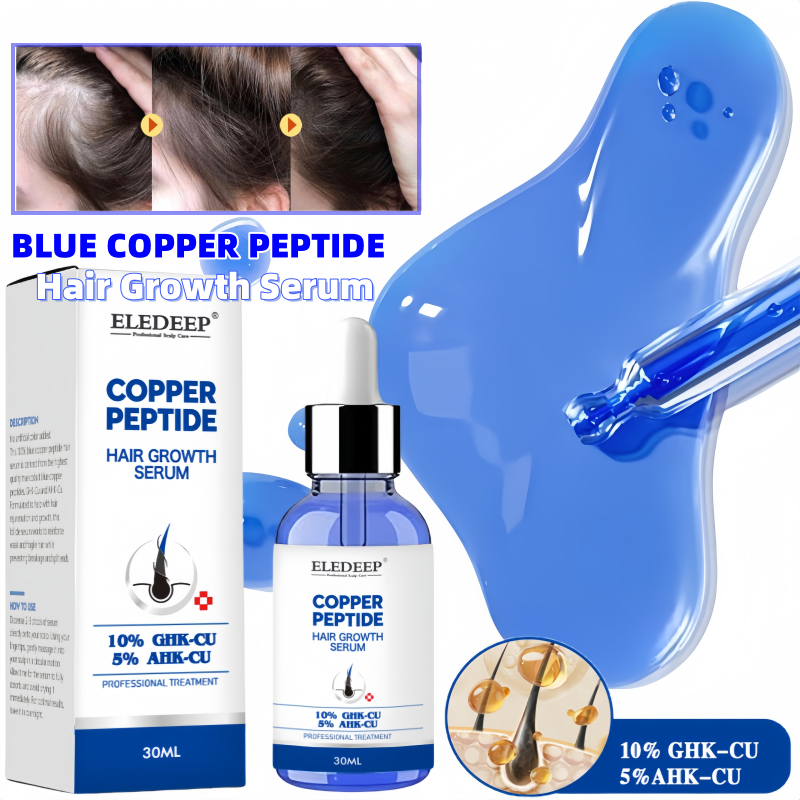 Advanced Blue Copper Peptide Hair Growth Serum - GHK-CU Formula to Stimulate Follicles and Fade Shedding - Buy Online at SimraCart