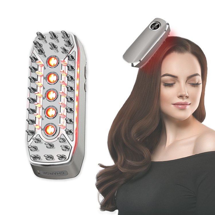 Scalp Hair Care Liquid Guide Massage Comb with Essential Oil Applicator | Electric Health Scalp Massage Comb for Hair Growth & Scalp Care - Buy Online at SimraCart